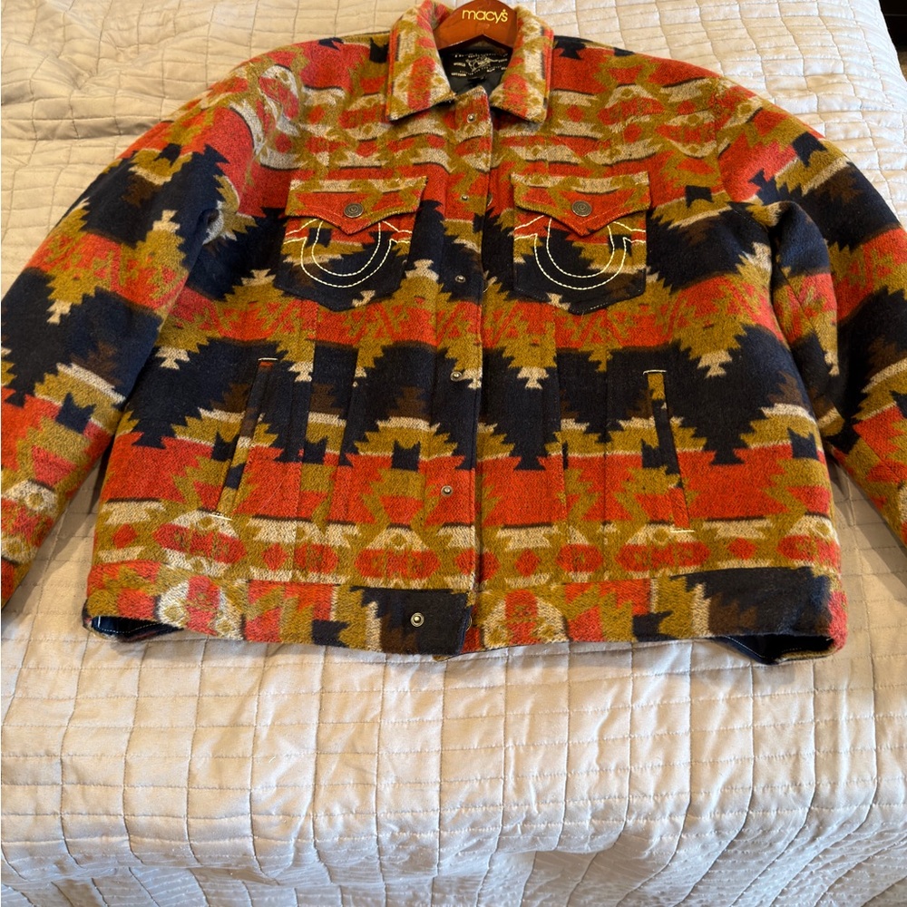 True Religion Multicolor Patterned Bomber Jacket